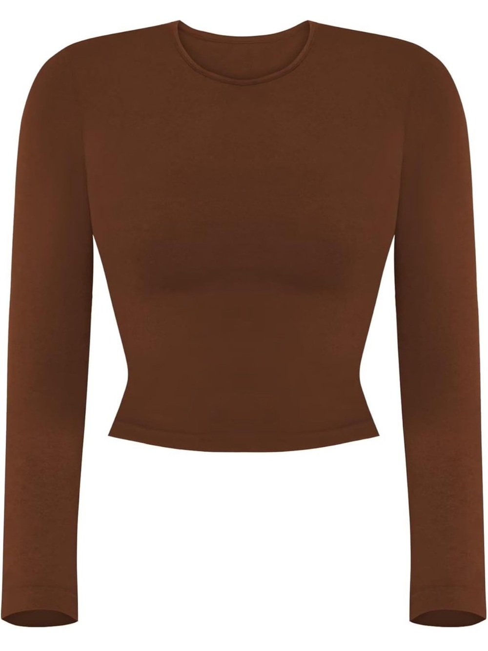Sunzel Tight long sleeves shirt for woman slim feet tahirt- Brown XS